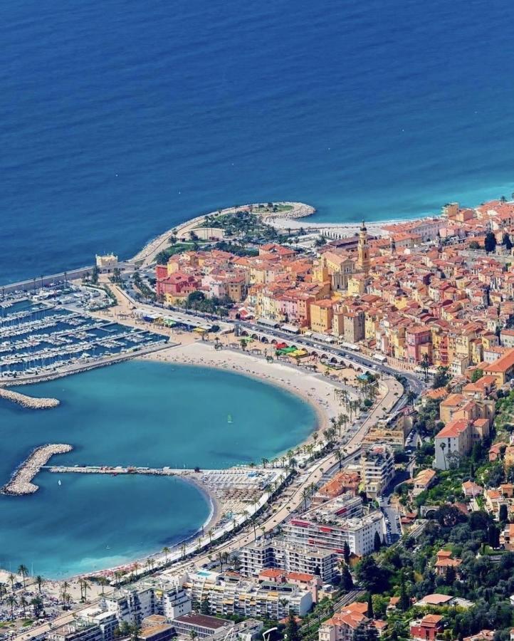 Le Vigia-Vue Mer-Terrasse-Climatisation-Parking Menton Eksteriør billede