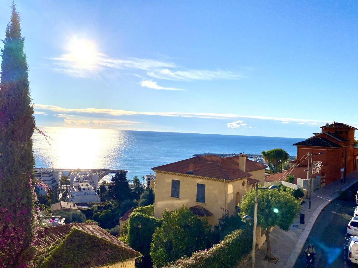 Le Vigia-Vue Mer-Terrasse-Climatisation-Parking Menton Eksteriør billede