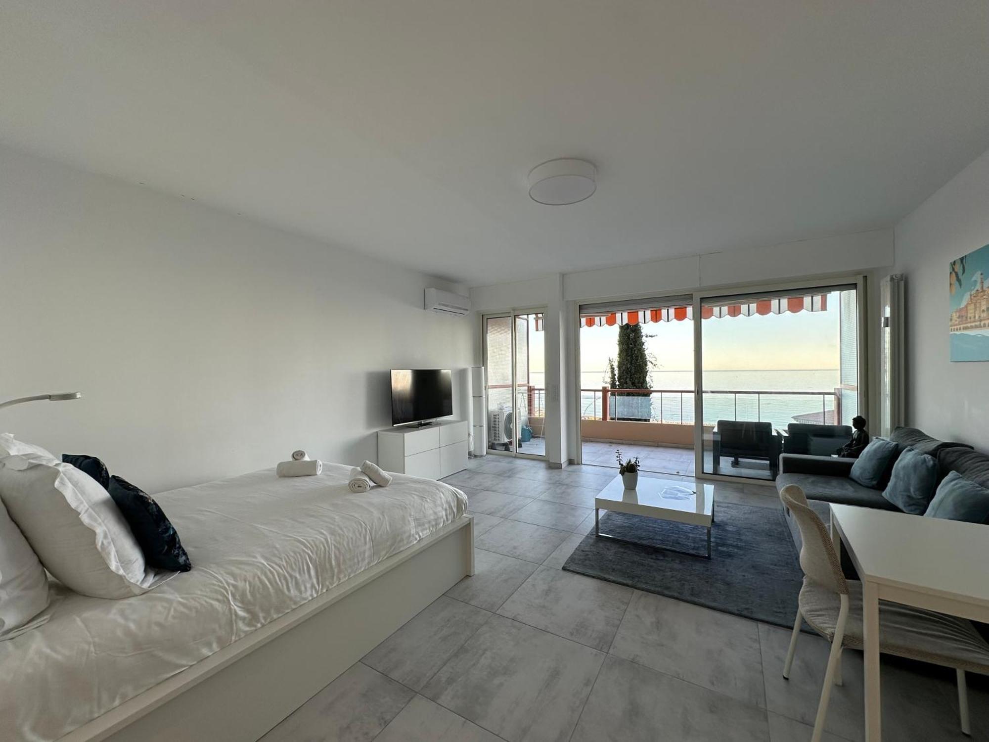 Le Vigia-Vue Mer-Terrasse-Climatisation-Parking Menton Eksteriør billede
